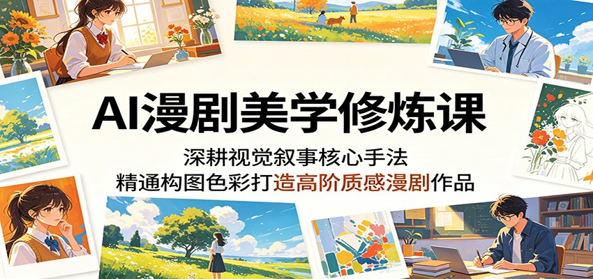 AI漫剧美学修炼课：深耕视觉叙事核心手法，精通构图色彩打造高阶质感漫剧作品-千城资源网
