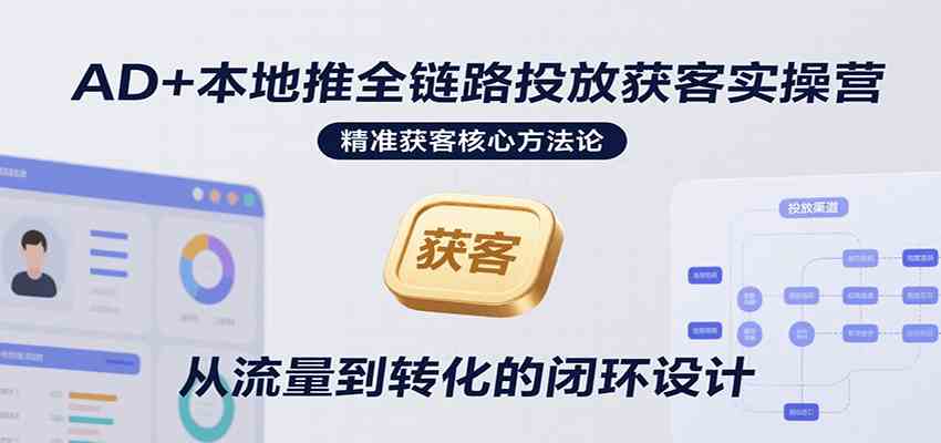 AD+本地推全链路投放获客实操营，快速掌握精准获客技巧，当天投放当天转化高效营销-千城资源网