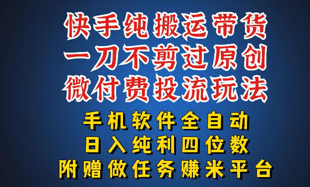 最新黑科技快手搬运带货方法，手机就能操作，轻松带你日入四位数【揭秘】-千城资源网