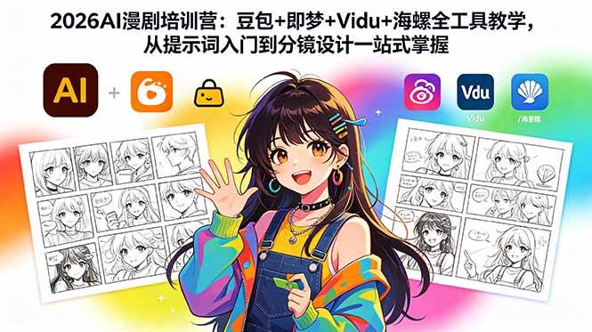 （18607期）2026AI漫剧培训营：豆包+即梦+Vidu+海螺全工具教学，从提示词入门到分镜设计一站式掌握-千城资源网