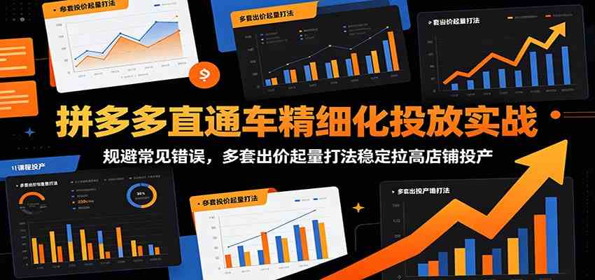 拼多多直通车精细化投放实战：规避常见错误，多套出价起量打法稳定拉高店铺投产-千城资源网