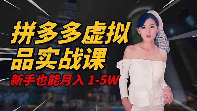 （16492期）2025 拼多多虚拟品系统实战课，轻资产项目，可矩阵开工作室，新手也能…-千城资源网