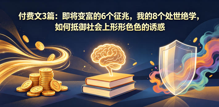 付费文3篇：即将变富的6个征兆，我的8个处世绝学，如何抵御社会上形形色色的诱惑-千城资源网