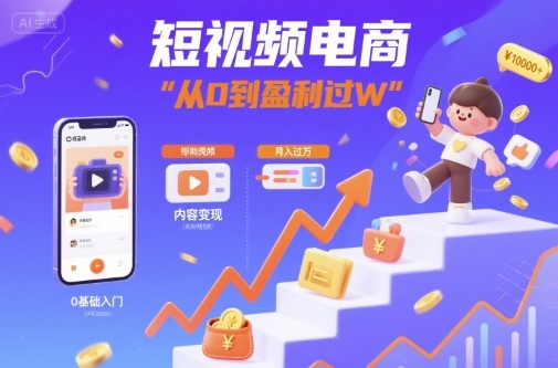 短视频电商：短视频变现从0到盈利过W-千城资源网