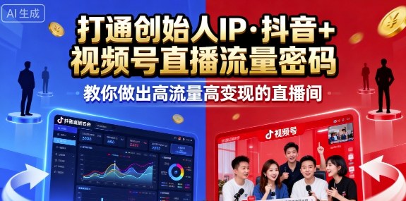 25年直播9-10两期线下课，打通创始人IP，抖音+视频号直播流量密码，教你做出高流量高变现的直播间-千城资源网