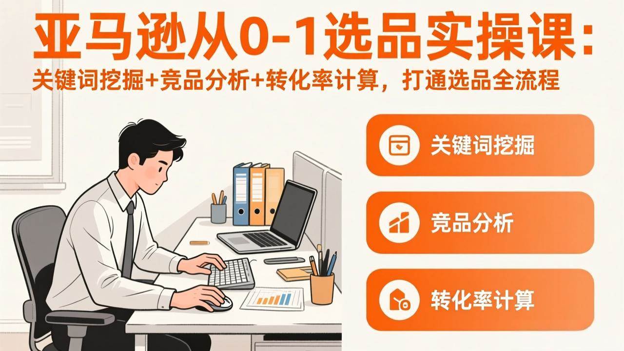 （17567期）亚马逊从0-1选品实操课(更新3月)：关键词挖掘+竞品分析+转化率计算，47节打通选品全流程-千城资源网