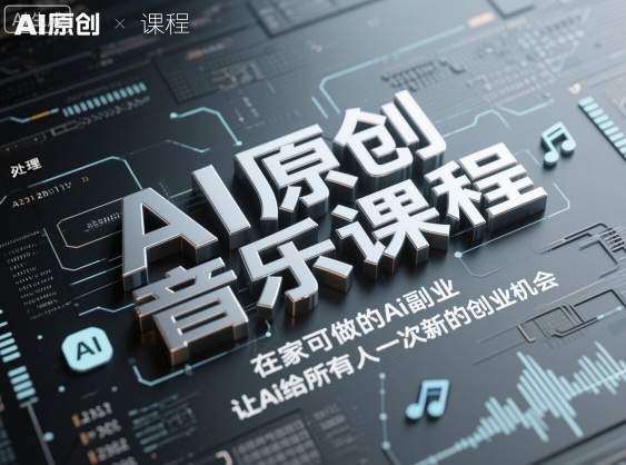 AI原创音乐课程，在家可做的Ai副业，让Ai给所有人一次新的创业机会-千城资源网