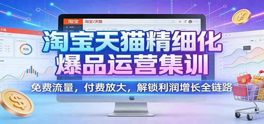 淘宝天猫精细化爆品运营集训：免费流量，付费放大，解锁利润增长全链路-千城资源网