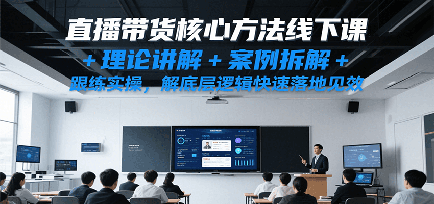 直播带货核心方法线下课，理论讲解+案例拆解+跟练实操，解底层逻辑快速落地见效-千城资源网