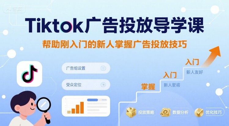Tiktok广告投放导学课，帮助刚入门的新人掌握广告投放技巧-千城资源网