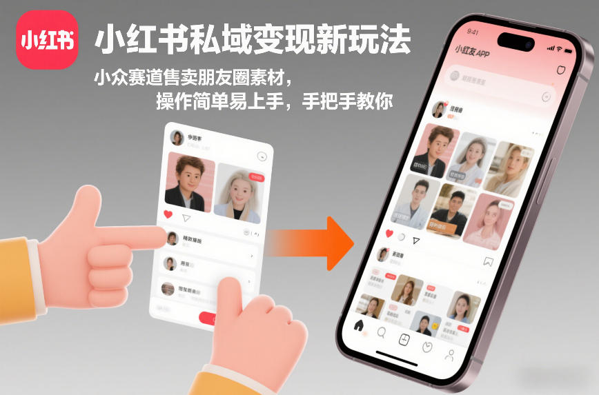 小红书私域变现新玩法，小众赛道售卖朋友圈素材，操作简单易上手，手把手教你-千城资源网