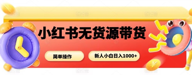 小红书无货源带货项目，简单无脑，新人小白日入多张-千城资源网
