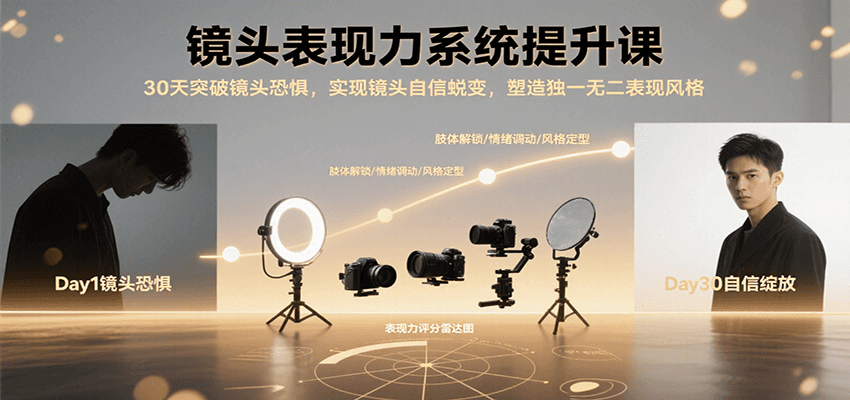 镜头表现力系统提升课，30天突破镜头恐惧实现自信蜕变，塑造独一无二表现风格-千城资源网