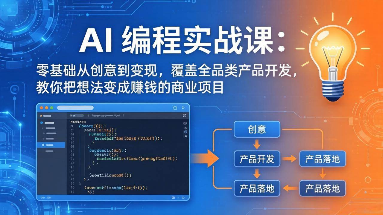 （18469期）AI编程实战课-第三期-5月9更新：零基础从创意到变现，覆盖全品类产品开发，把想法变成赚钱项目-千城资源网
