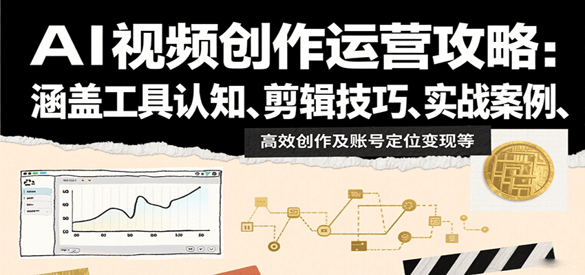 AI视频创作运营攻略：涵盖工具认知、剪辑技巧、实战案例、高效创作及账号定位变现等-千城资源网