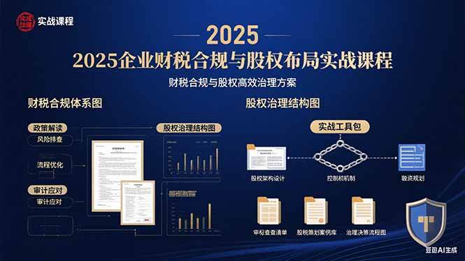 （15802期）2025企业财税合规与股权布局的实战课程：财税合规与股权高效治理方案-千城资源网