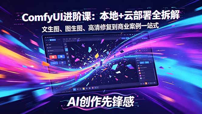 （18286期）SD-ComfyUI进阶课：本地+云部署全拆解，文生图、图生图、高清修复到商业案例一站式-千城资源网