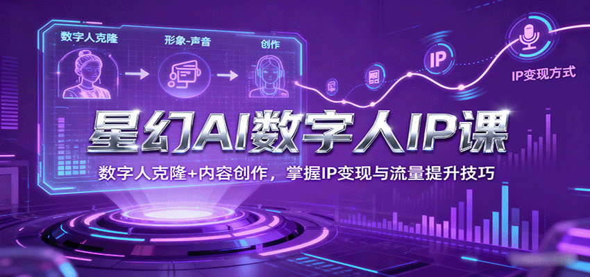 星幻AI数字人IP课，数字人克隆+内容创作，掌握IP变现与流量提升技巧-千城资源网