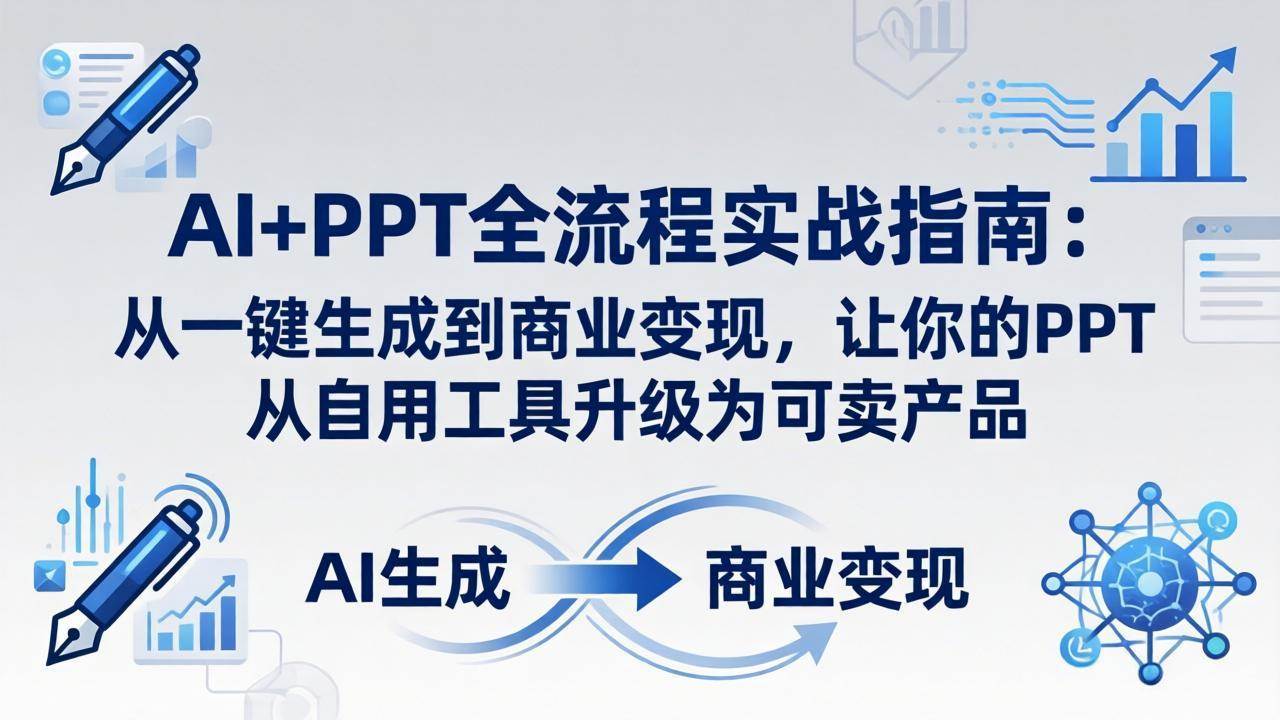 （18142期）AI+PPT全流程实战指南-更新4月21：从一键生成到商业变现，让你的PPT从自用工具升级为可卖产品-千城资源网