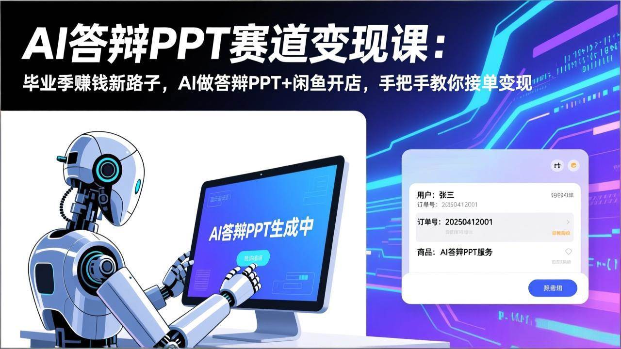 （17546期）AI答辩PPT赛道变现课：毕业季赚钱新路子，AI做答辩PPT+闲鱼开店，手把手教你接单变现-千城资源网