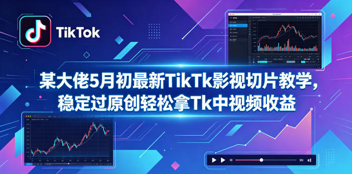 某大佬5月初最新TikTk影视切片教学，稳定过原创轻松拿Tk中视频收益-千城资源网