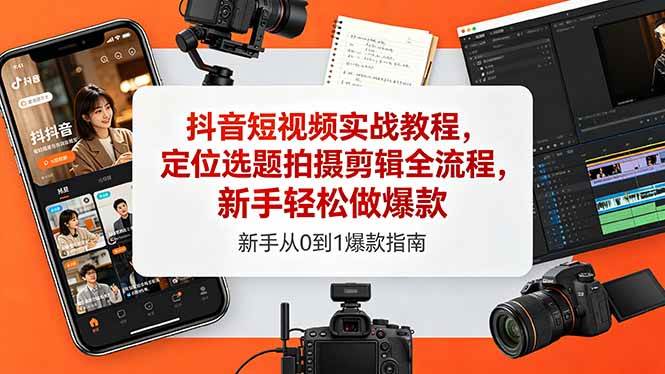 （18524期）抖音短视频实战教程，定位选题拍摄剪辑全流程，新手轻松做爆款-千城资源网