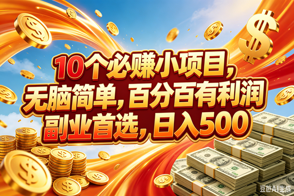 （18918期）10个必赚的小项目，百分百赚元子，无脑简单，副业首选，日入500+-千城资源网