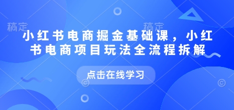 小红书电商掘金课，小红书电商项目玩法全流程拆解（更新7月）-千城资源网