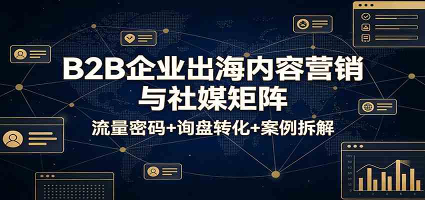 B2B企业出海内容营销与社媒矩阵：流量密码+询盘转化+案例拆解-千城资源网