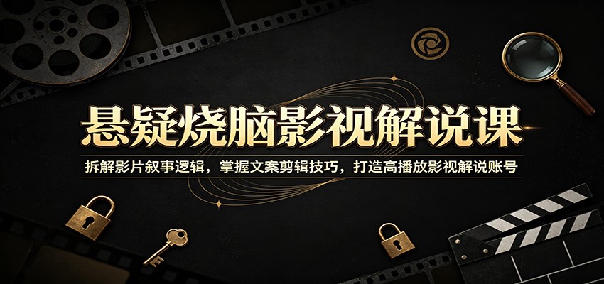 悬疑烧脑影视解说课：拆解影片叙事逻辑，掌握文案剪辑技巧，打造高播放影视解说账号-千城资源网