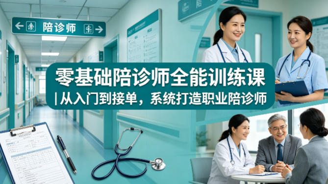 零基础陪诊师全能训练课｜从入门到接单，系统打造职业陪诊师-千城资源网