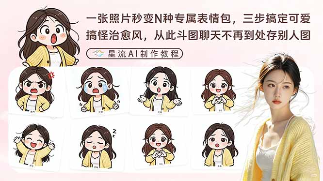 一张照片秒变N种专属表情包，三步搞定可爱搞怪治愈风，从此斗图聊天不再到处存别人图