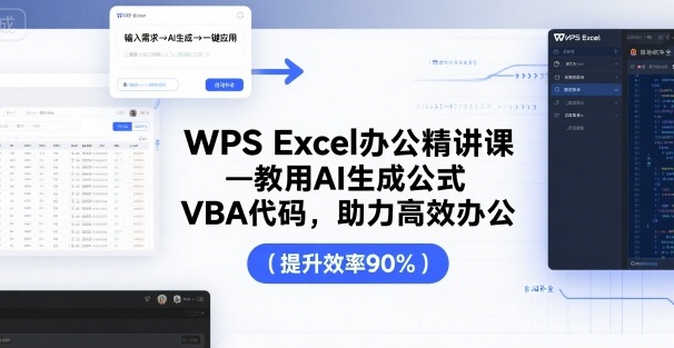 WPS Excel办公精讲课，教用 AI 生成公式，VBA 代码，助力高效办公-千城资源网